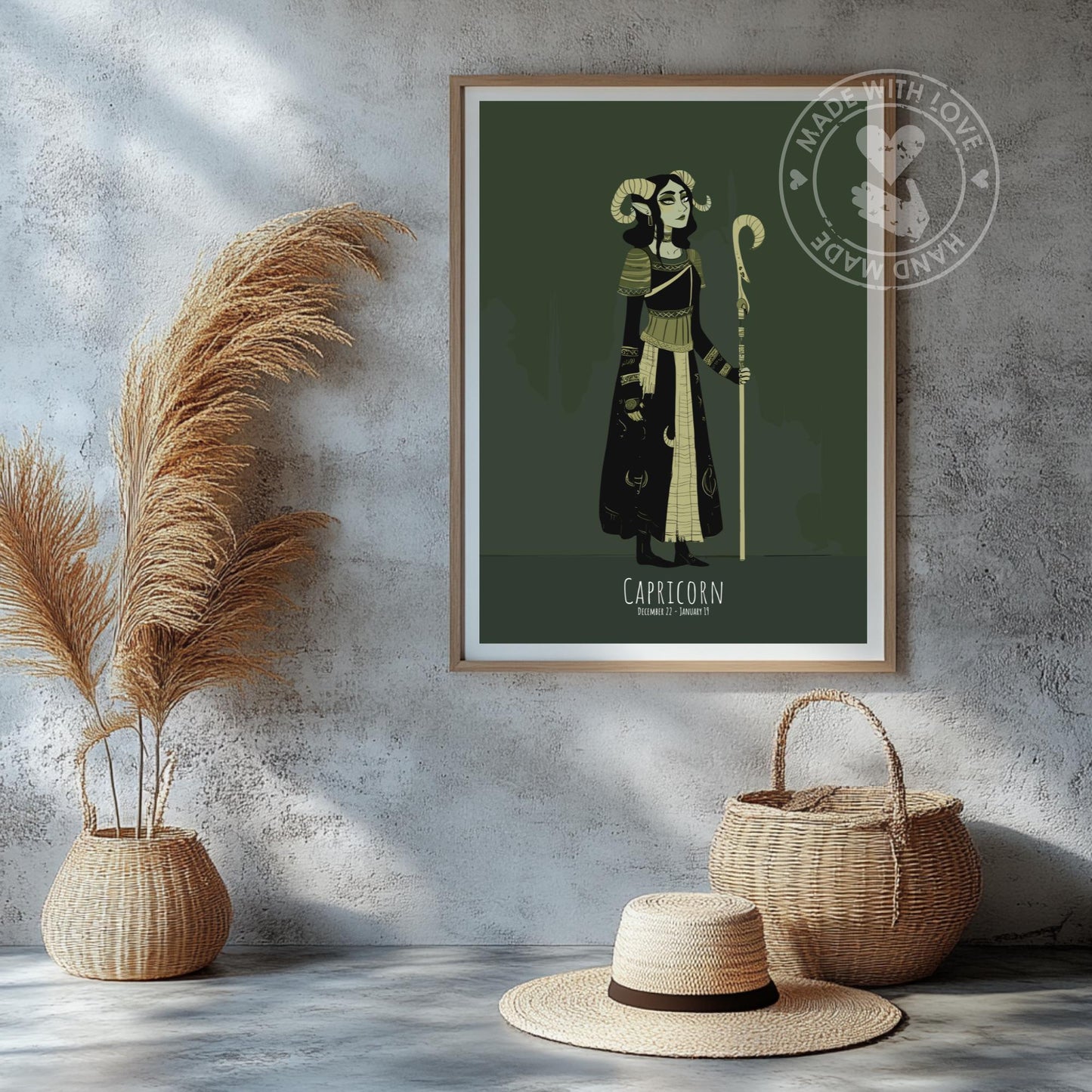 Capricorn Zodiac Sign Poster