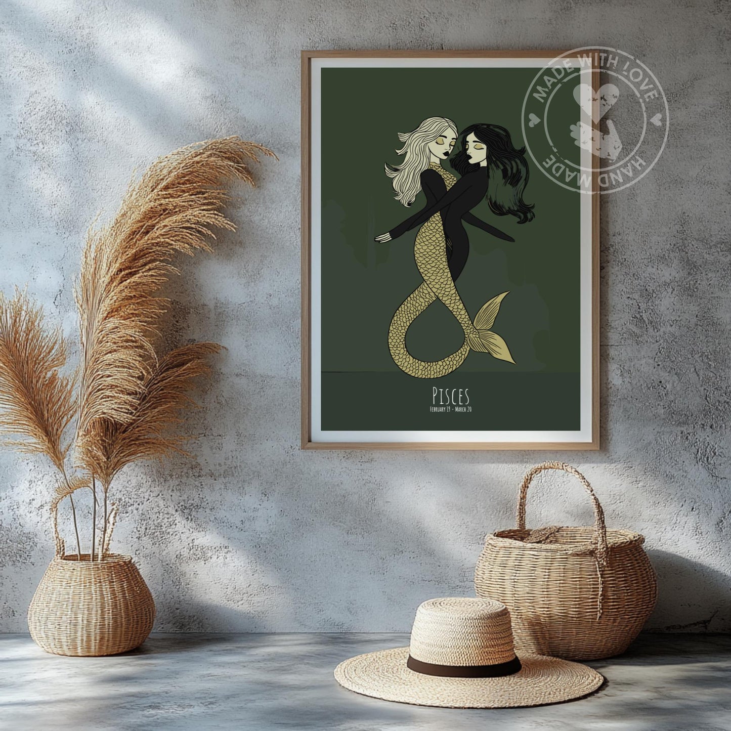 Pisces Zodiac Sign Poster