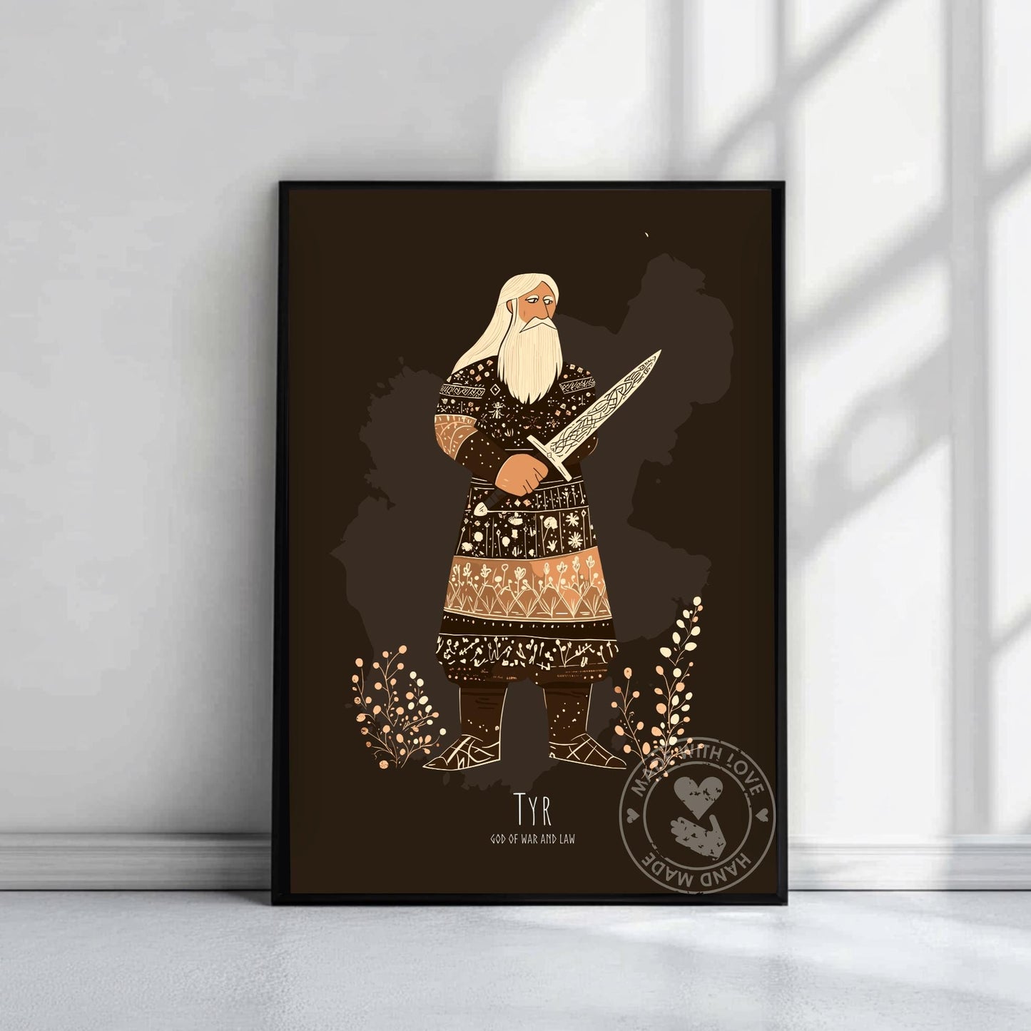Tyr God Framed Canvas