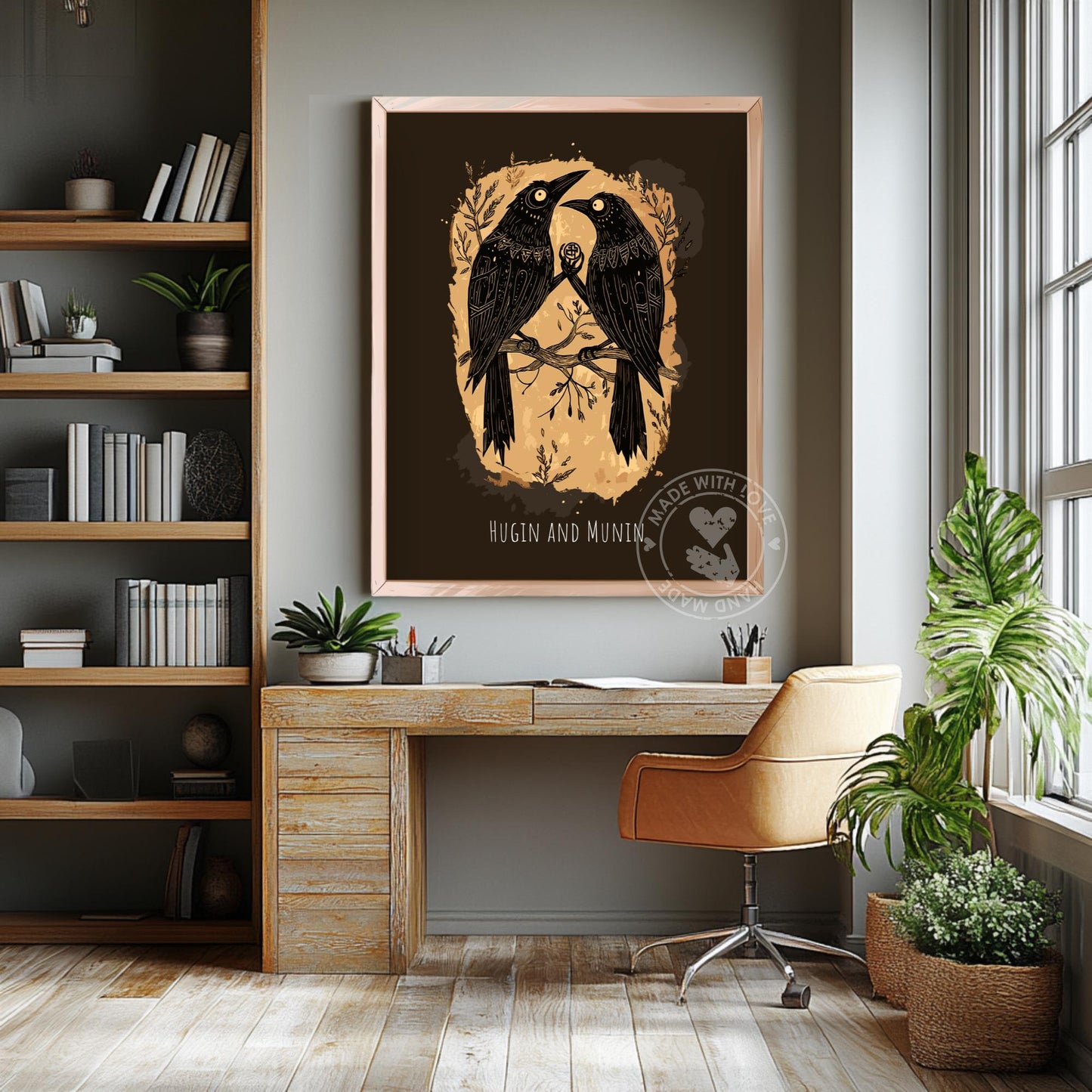 Hugin and Munin, Eyes of the Allfather, Odin's Raven Poster