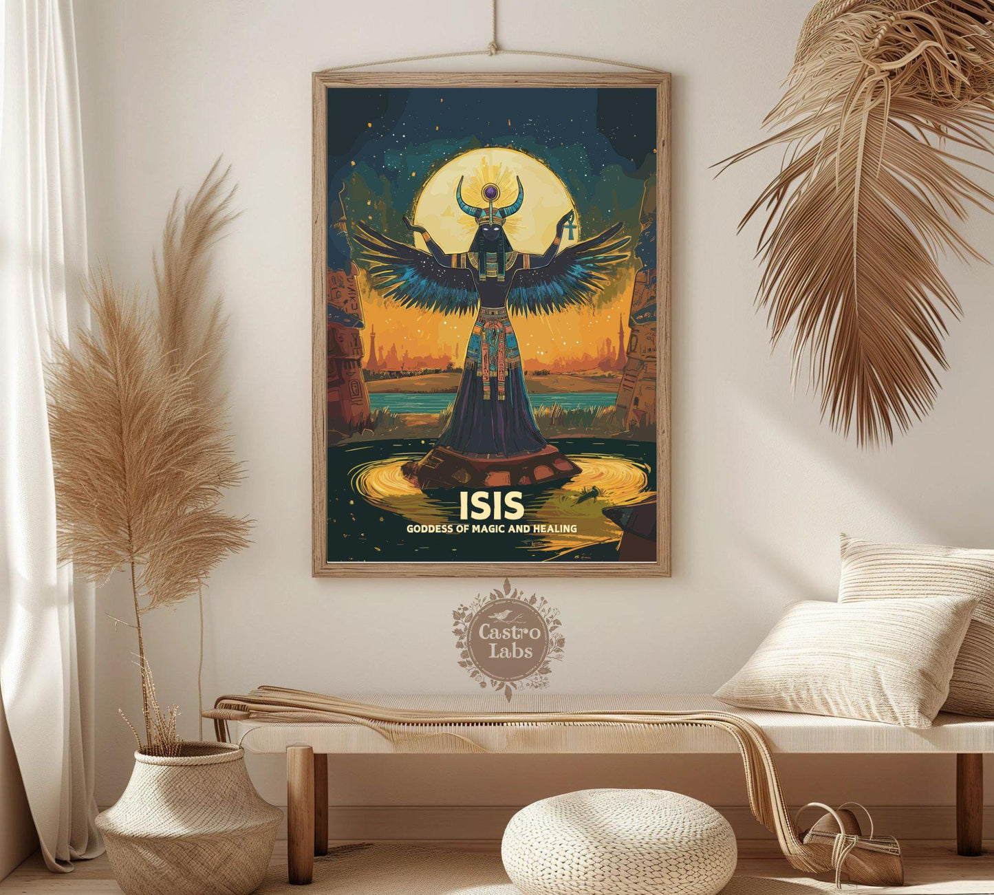Isis Poster, Egyptian Goddess Isis, Isis Goddess, Ancient Egypt Art, Egyptian Mythology Isis, Goddess of Magic and Healing