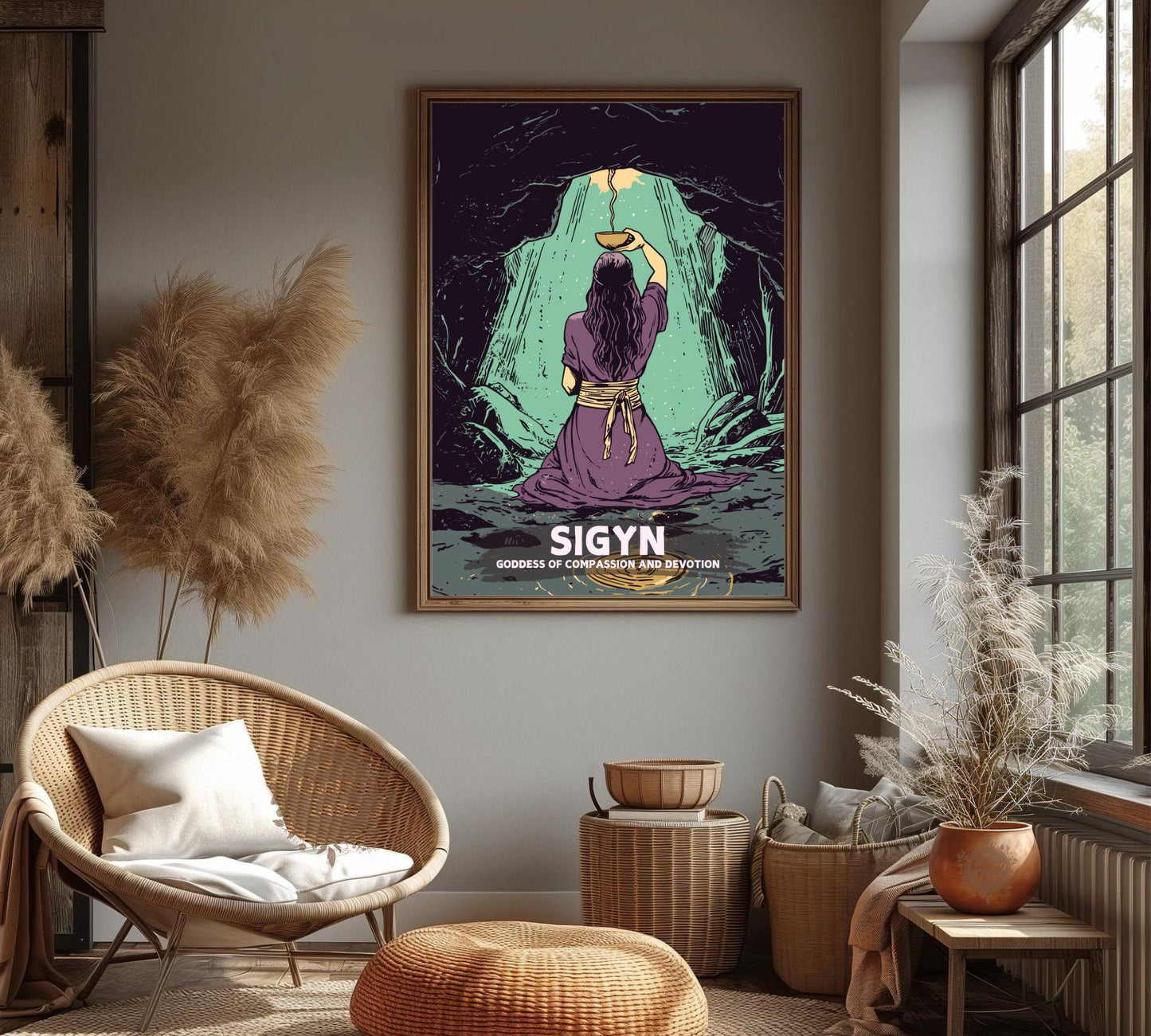 Sigyn Goddess Poster, Goddess of compassion and devotion
