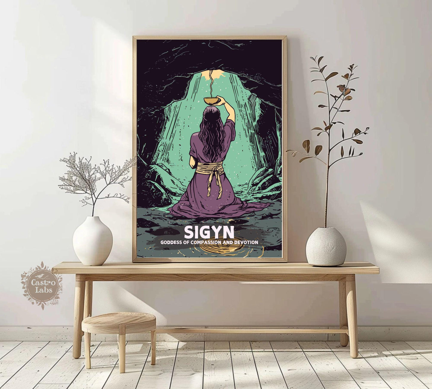 Sigyn Goddess Poster, Goddess of compassion and devotion