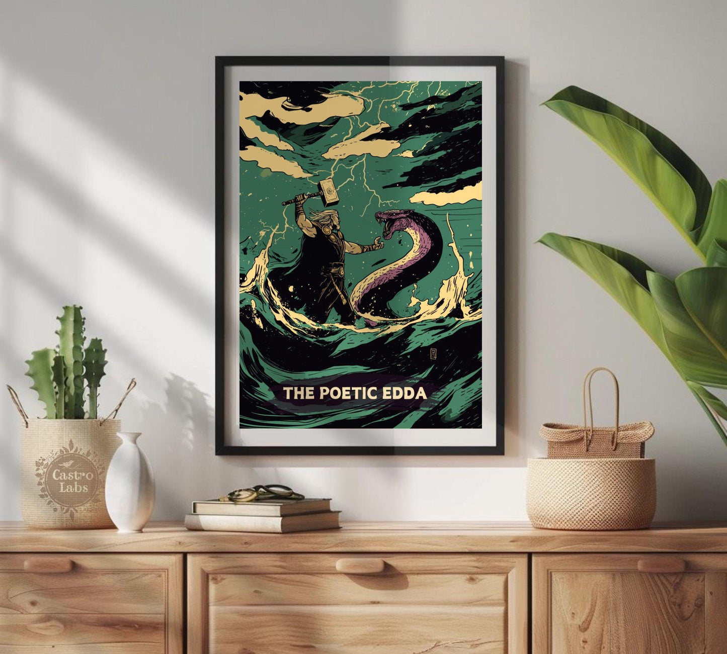 The Poetic Edda Poster, Norse Folklore Artwork