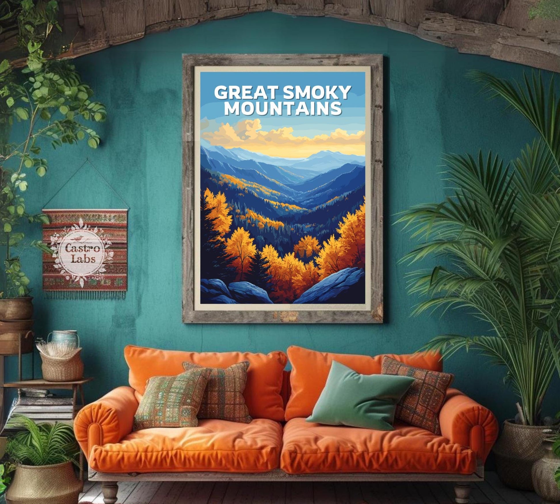 The Great Smoky Mountains Poster, Great Smoky Mountains Travel Poster, Blue Ridge Mountains Artwork, Home Décor, Tennessee Poster, NC Poster