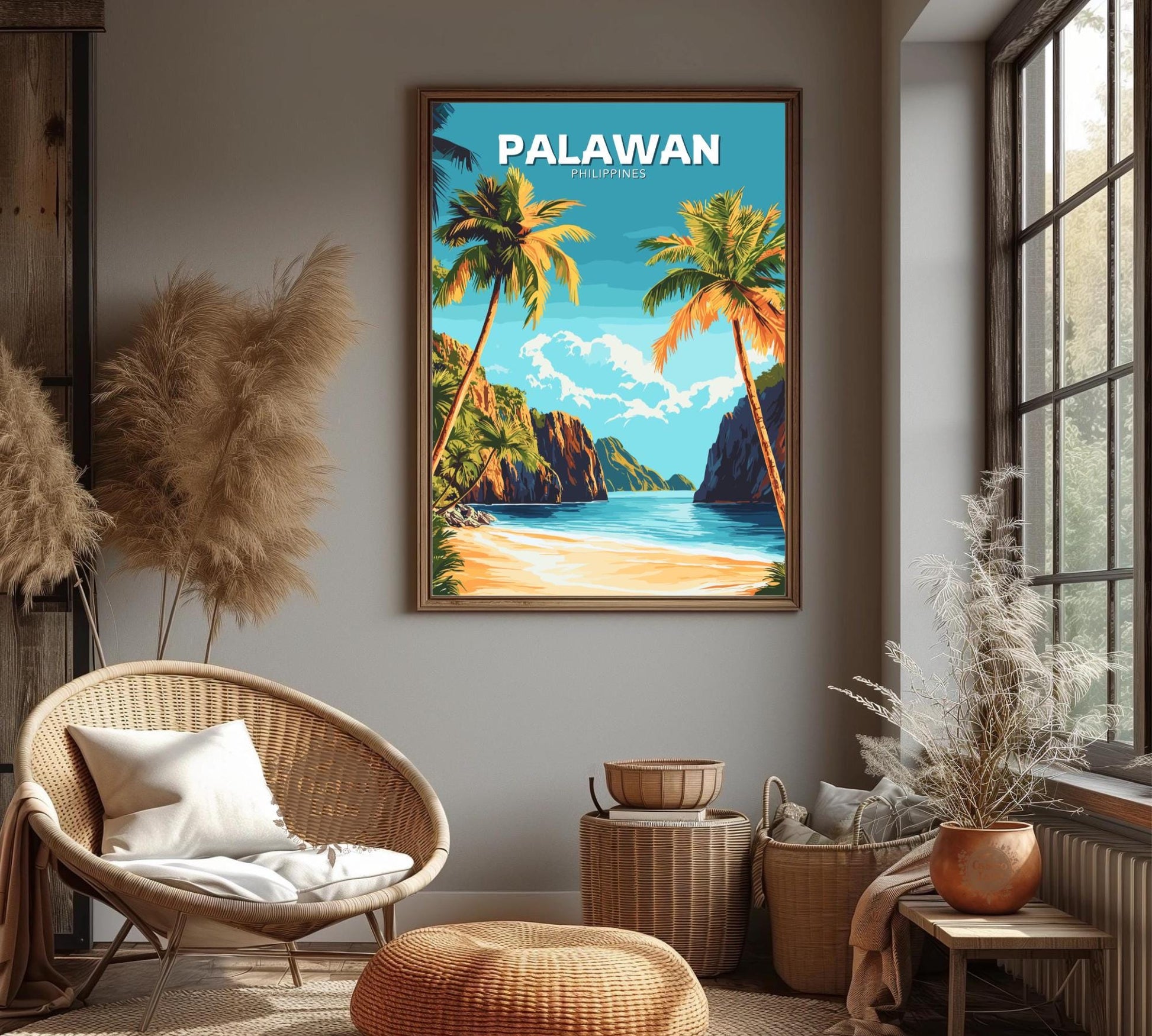 Palawan Poster, Palawan Travel Poster, Palawan Artwork, Home Décor, Palawan Painting, Philippines Poster,, Philippines Wall Art, Palawan