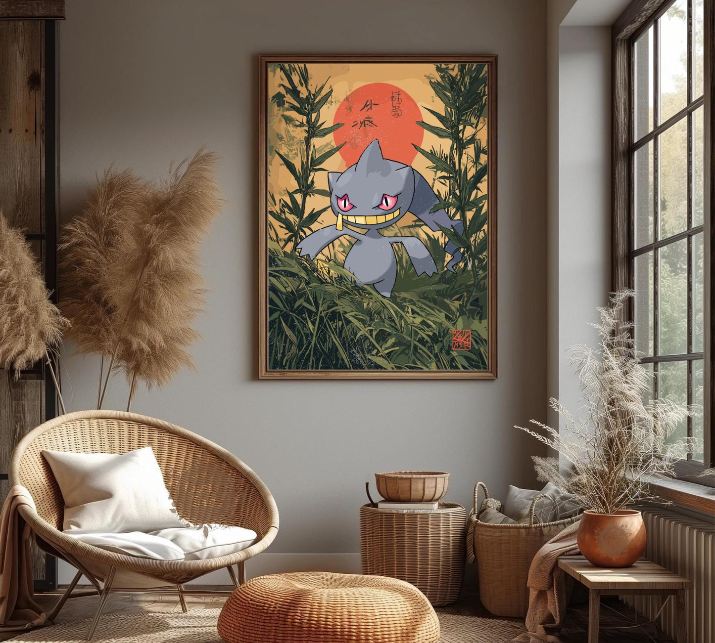 Banette Poster: Japanese Tapestry Style Pokemon Anime Poster