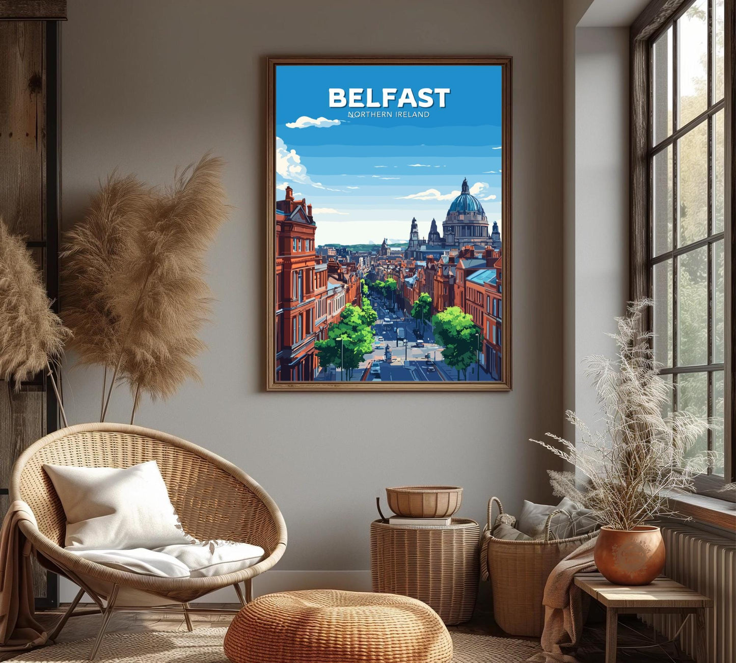 Belfast Travel Poster, Belfast Wall Art, Belfast Northern Ireland Print, Belfast Artwork, Home Décor, Northern Ireland Poster, Ireland Art