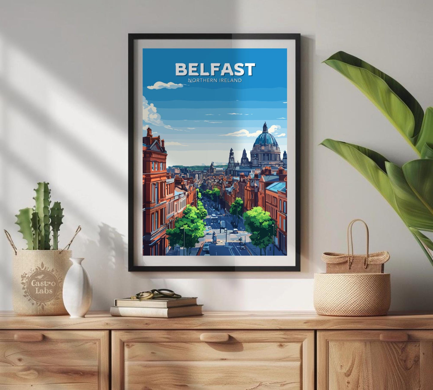 Belfast Travel Poster, Belfast Wall Art, Belfast Northern Ireland Print, Belfast Artwork, Home Décor, Northern Ireland Poster, Ireland Art