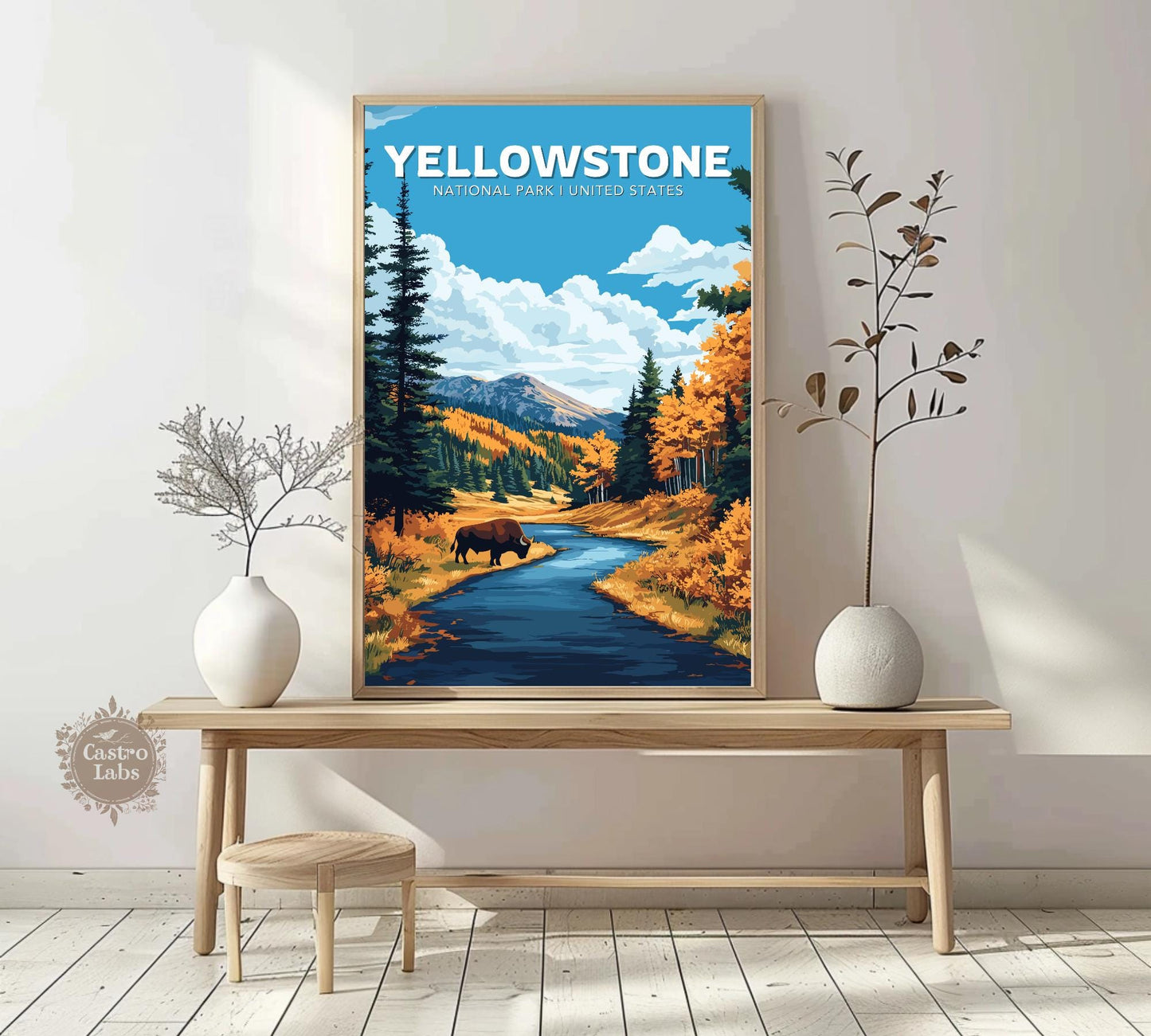 Yellowstone Travel Poster, Yellowstone National Park Wall Art, Yellowstone Park, US National Parks Poster, Home Décor, Yellowstone Poster