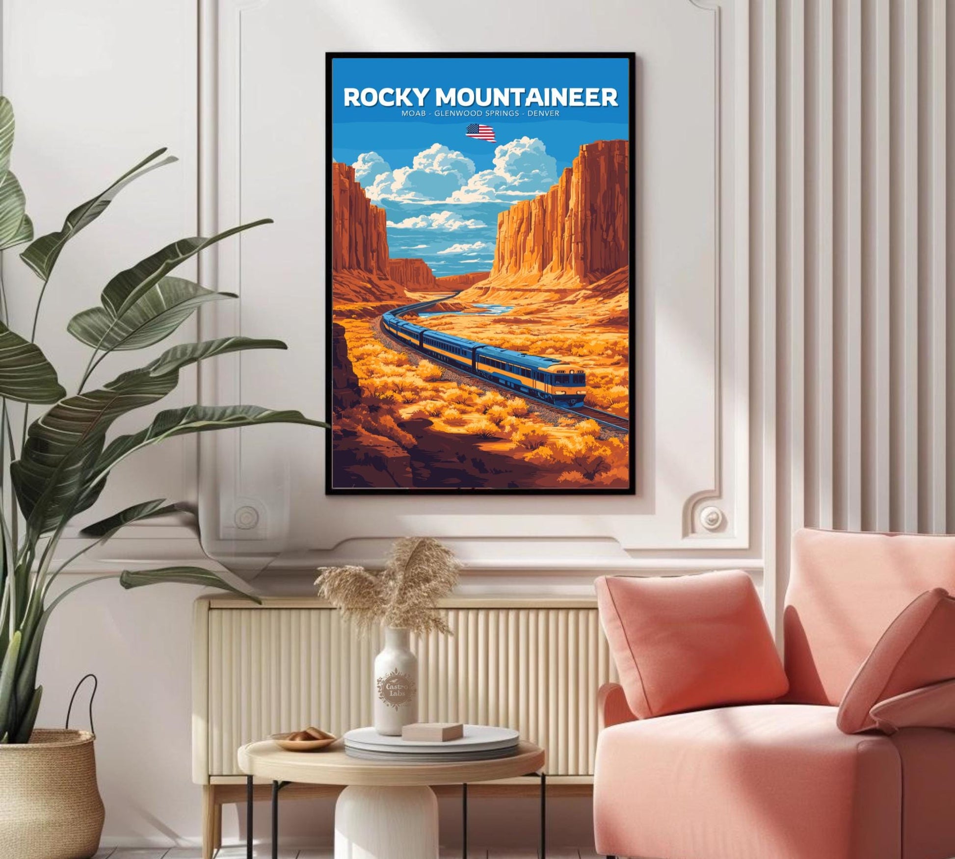 Rocky Mountaineer Travel Poster, Rocky Mountaineer Railway Art, Scenic Train Rides Art, Train Poster, Moab Art, Glenwood Springs, Denver Art