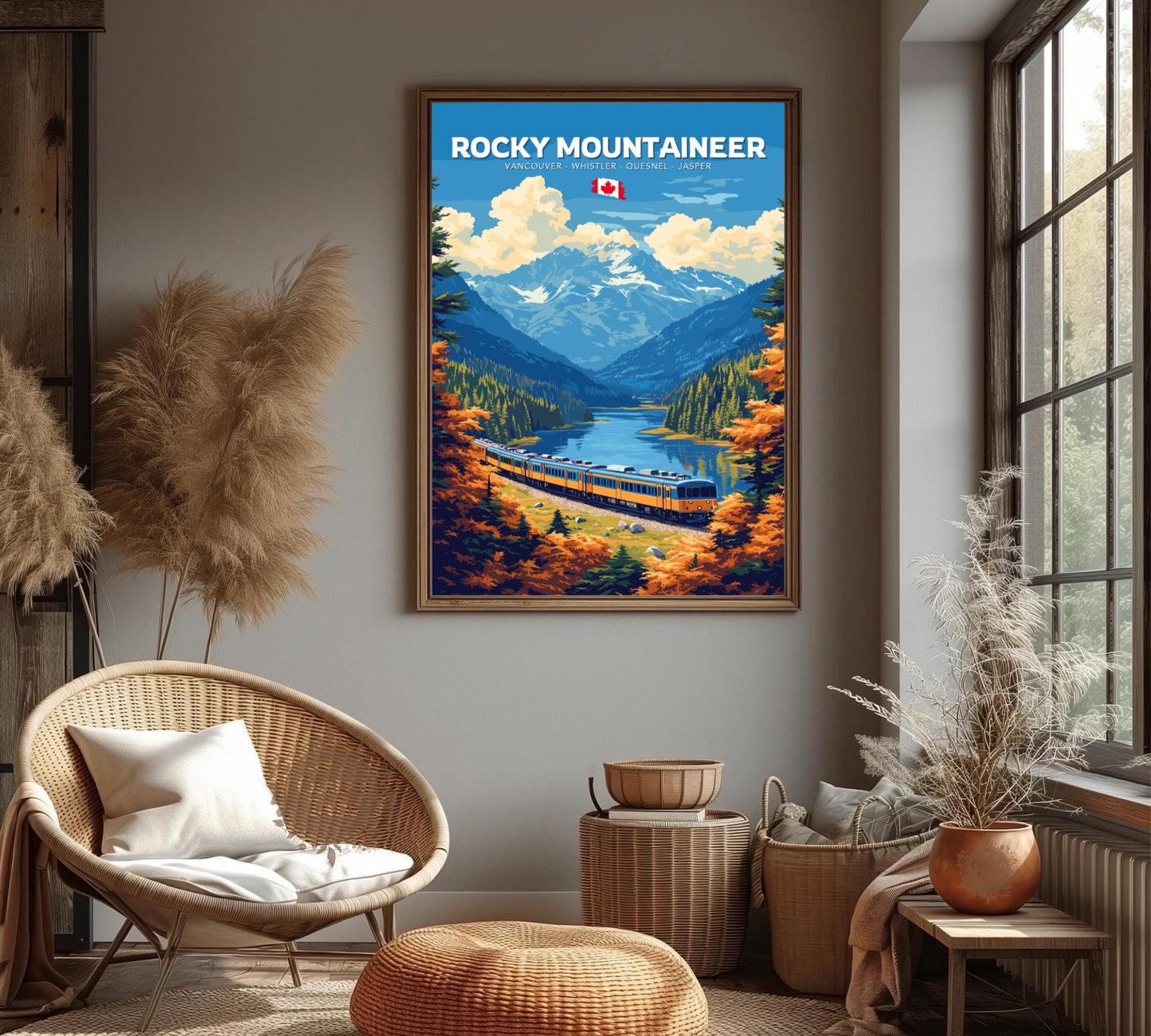 Rocky Mountaineer Print, Rocky Mountaineer Railway Route, Scenic Train Rides, Train Poster, Canada Art, Vancouver, Whistler, Quesnel, Jasper