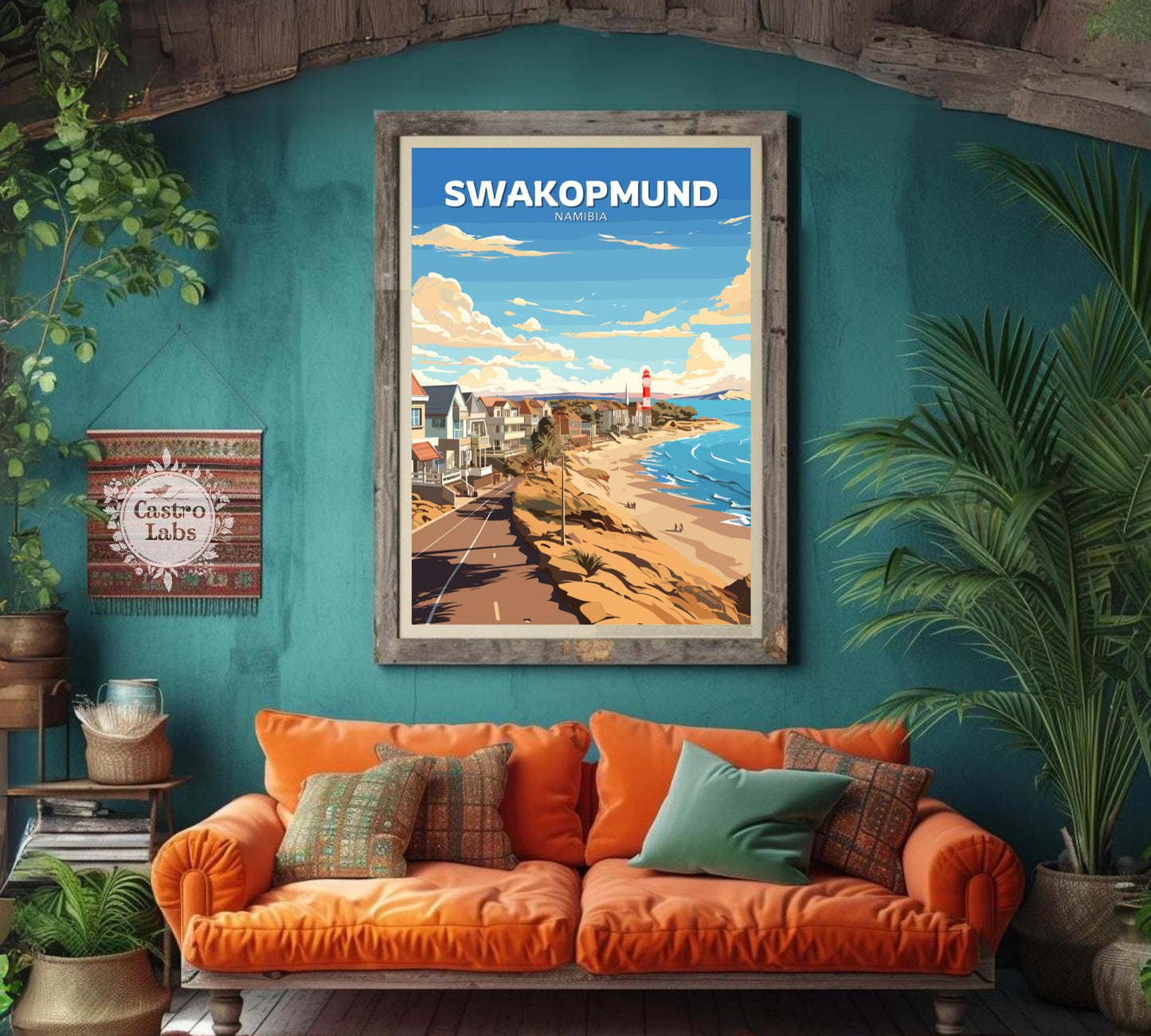 Swakopmund Travel Poster, Swakopmund Namibia Wall Art, Africa Coastal Cities, Swakopmund Poster, Home Décor, Lighthouse Poster, Namibia Art
