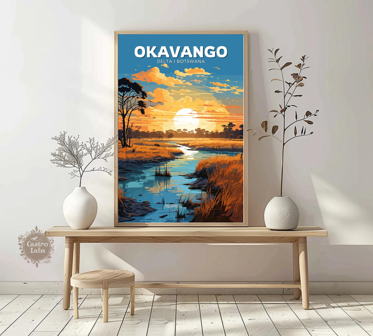 Okavango Travel Poster, Okavango Delta National Park Wall Art, Okavango Park, Africa National Parks Poster, Home Décor, Botswana Poster