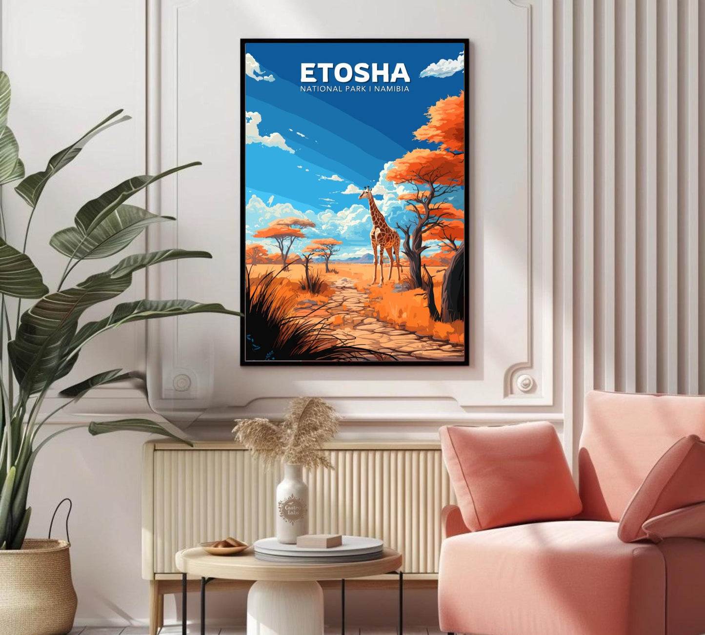 Etosha Travel Poster, Etosha National Park Poster, Etosha Park, Namibia National Park Poster, Home Décor, Namibia Poster, Etosha Namibia Art