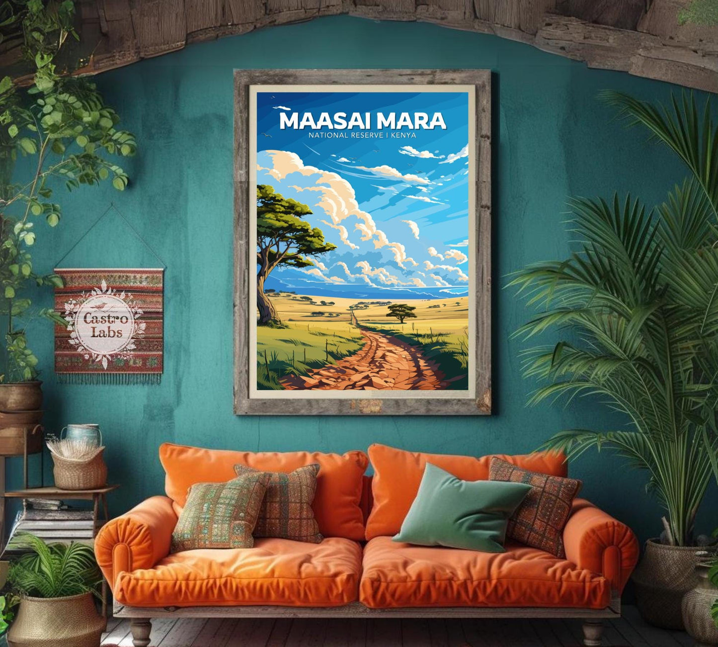 Maasai Mara Travel Poster, Maasai Mara National Park Poster, Maasai Mara Park, Kenya National Park Poster, Home Décor, Kenya Poster