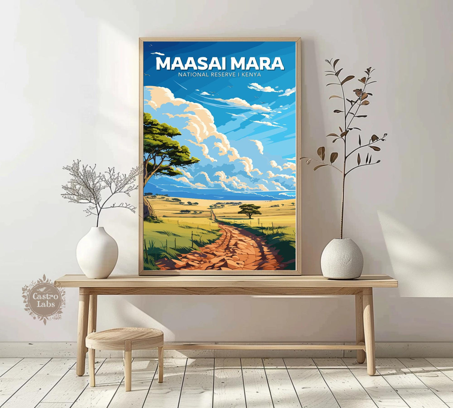 Maasai Mara Travel Poster, Maasai Mara National Park Poster, Maasai Mara Park, Kenya National Park Poster, Home Décor, Kenya Poster