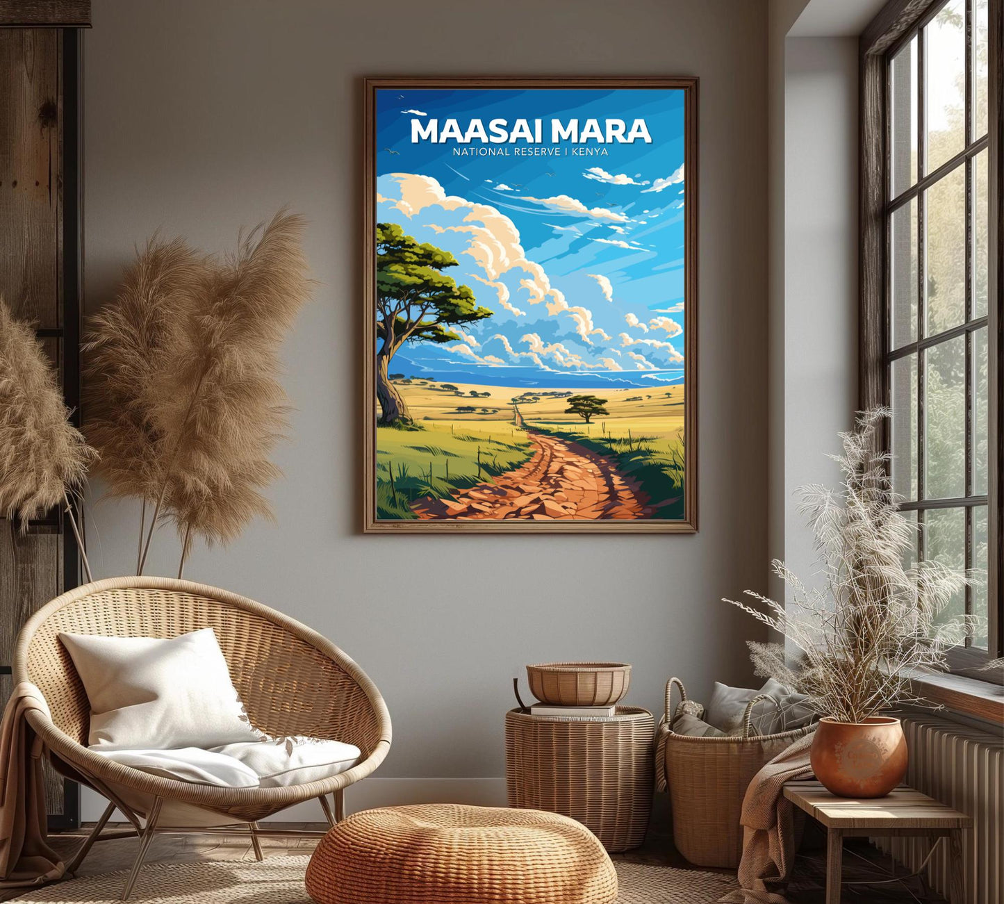 Maasai Mara Travel Poster, Maasai Mara National Park Poster, Maasai Mara Park, Kenya National Park Poster, Home Décor, Kenya Poster