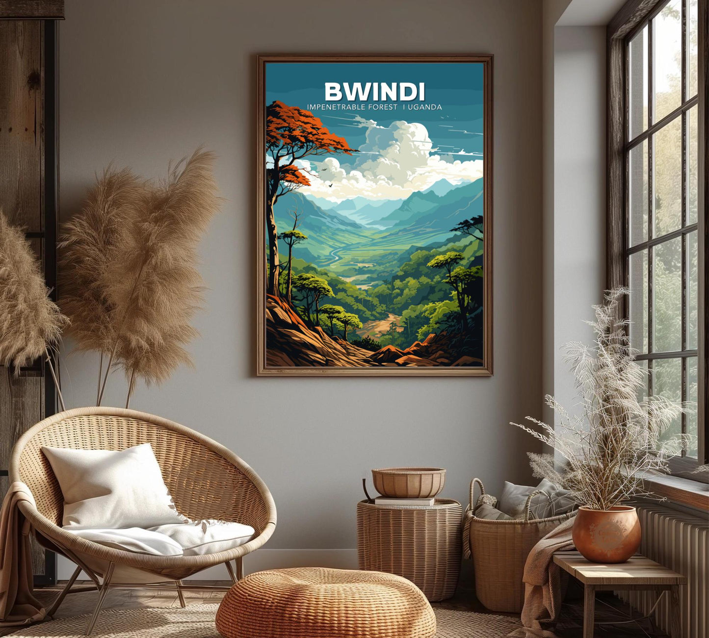 Bwindi Impenetrable Forest Travel Poster, Bwindi Forest Poster, Kanungu Forest, Africa Poster, Home Décor, Bwindi Impenetrable, Forest Print