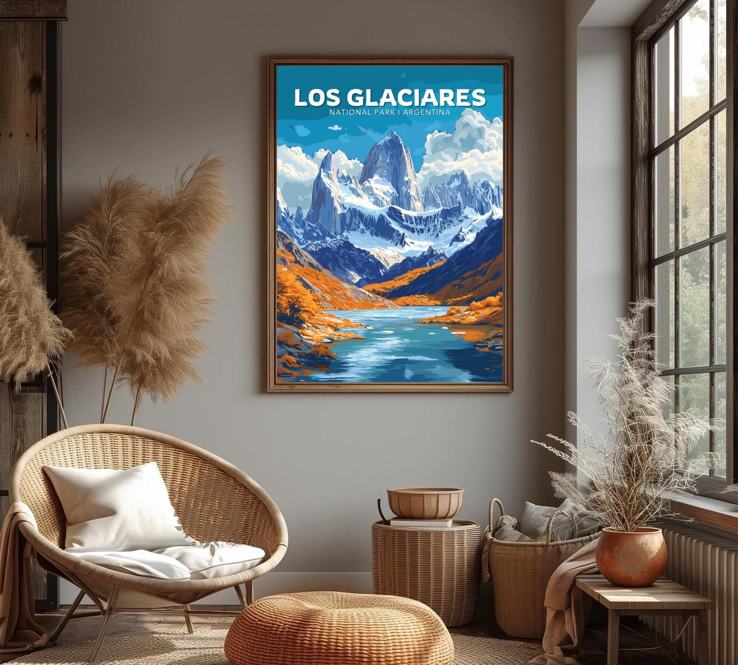 Los Glaciares Travel Poster,  Los Glaciares National Park Art, Los Glaciares Park, Argentina National Park Poster, Home Décor, Argentina Art