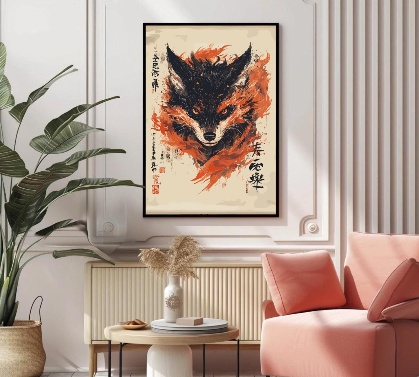 Kitsune Poster, Kitsune Fox Print, Kitsune Japan, Japan Poster, Home Décor, Fox Poster, Yokai Poster, Yokai Art, Kitsune Yokai Poster