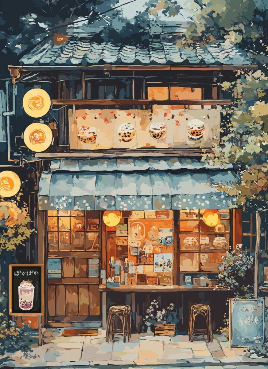 Bubble Tea Shop Print, Bubble Tea Shop Japan Poster, Bubble Tea Shop Tokyo, Bubble Tea Art, Home Décor, Boba Tea Art, Japanese Boba Poster, Bubble Tea Shop Art