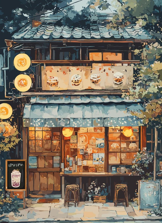 Bubble Tea Shop Print,  Bubble Tea Shop Japan Poster, Bubble Tea Shop Tokyo, Bubble Tea Art, Home Décor, Boba Tea Art, Japanese Boba Poster, Bubble Tea Shop Art