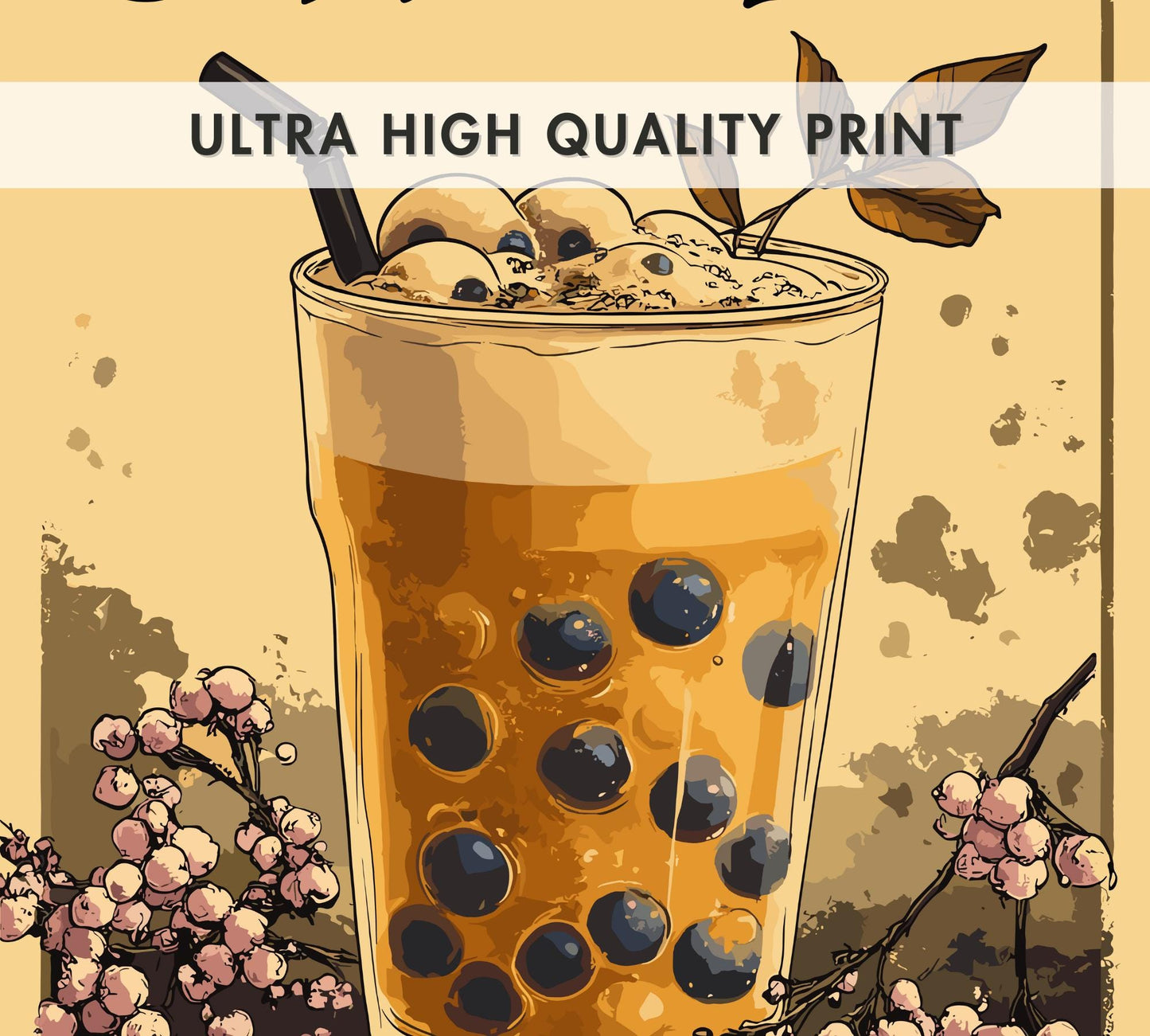 Bubble Tea Print, Bubble Tea Japan Poster, Bubble Tea WallArt, Bubble Tea Art, Home Décor, Boba Tea, Boba Print, Bubble Tea Illustration