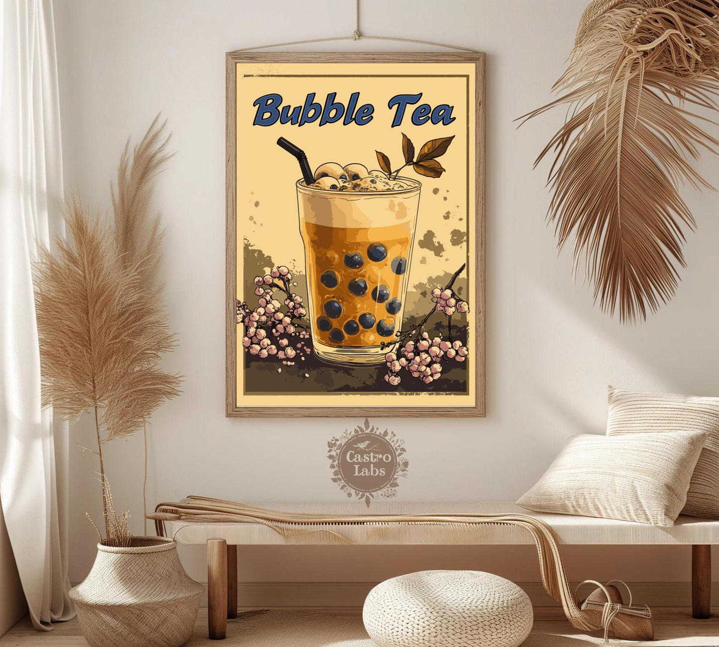 Bubble Tea Print, Bubble Tea Japan Poster, Bubble Tea WallArt, Bubble Tea Art, Home Décor, Boba Tea, Boba Print, Bubble Tea Illustration
