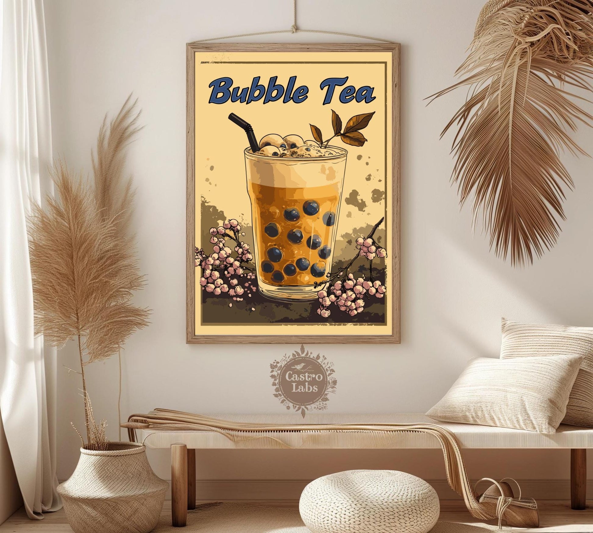 Bubble Tea Print,  Bubble Tea Japan Poster, Bubble Tea WallArt, Bubble Tea Art, Home Décor, Boba Tea, Boba Print, Bubble Tea Illustration