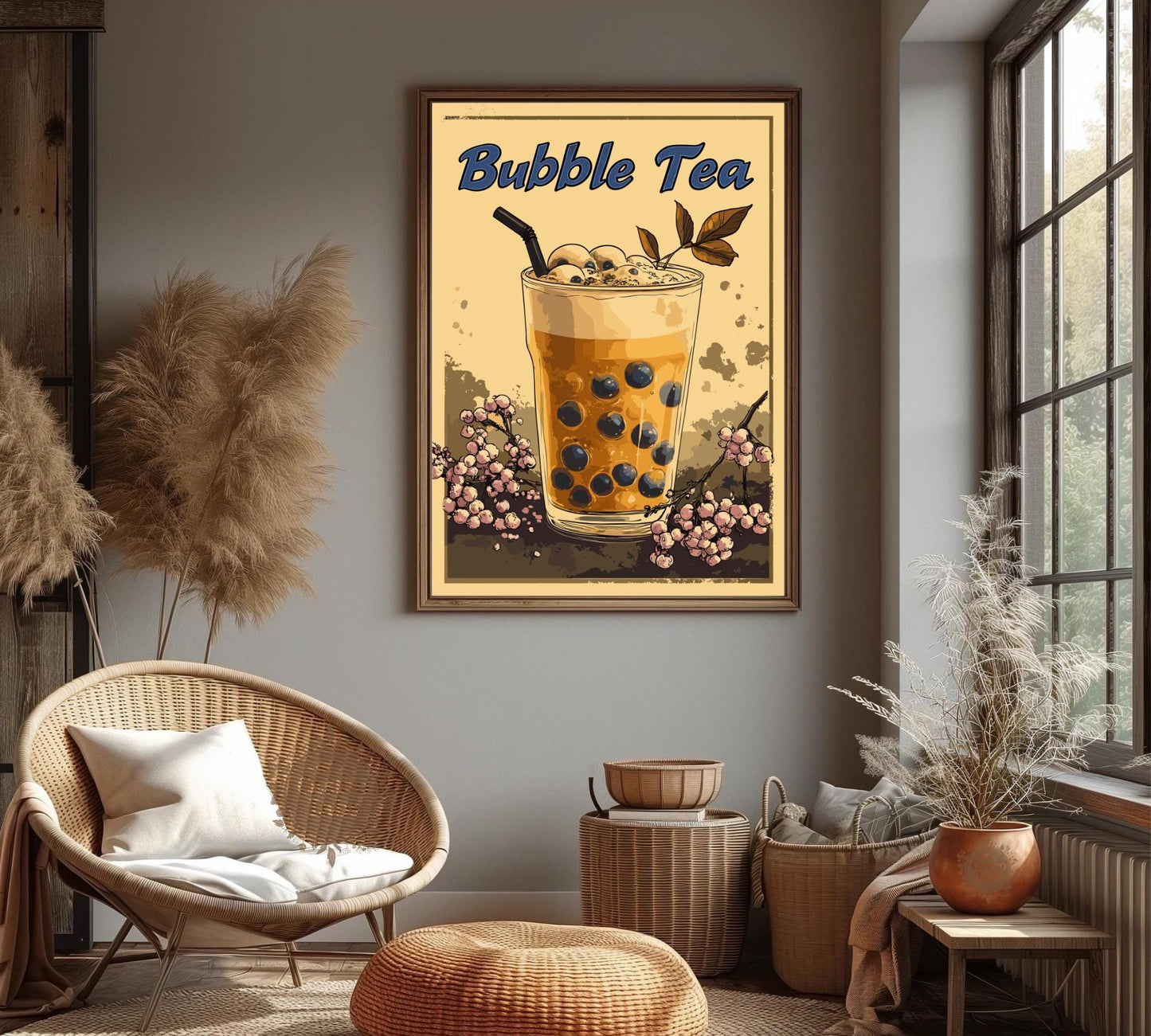 Bubble Tea Print, Bubble Tea Japan Poster, Bubble Tea WallArt, Bubble Tea Art, Home Décor, Boba Tea, Boba Print, Bubble Tea Illustration