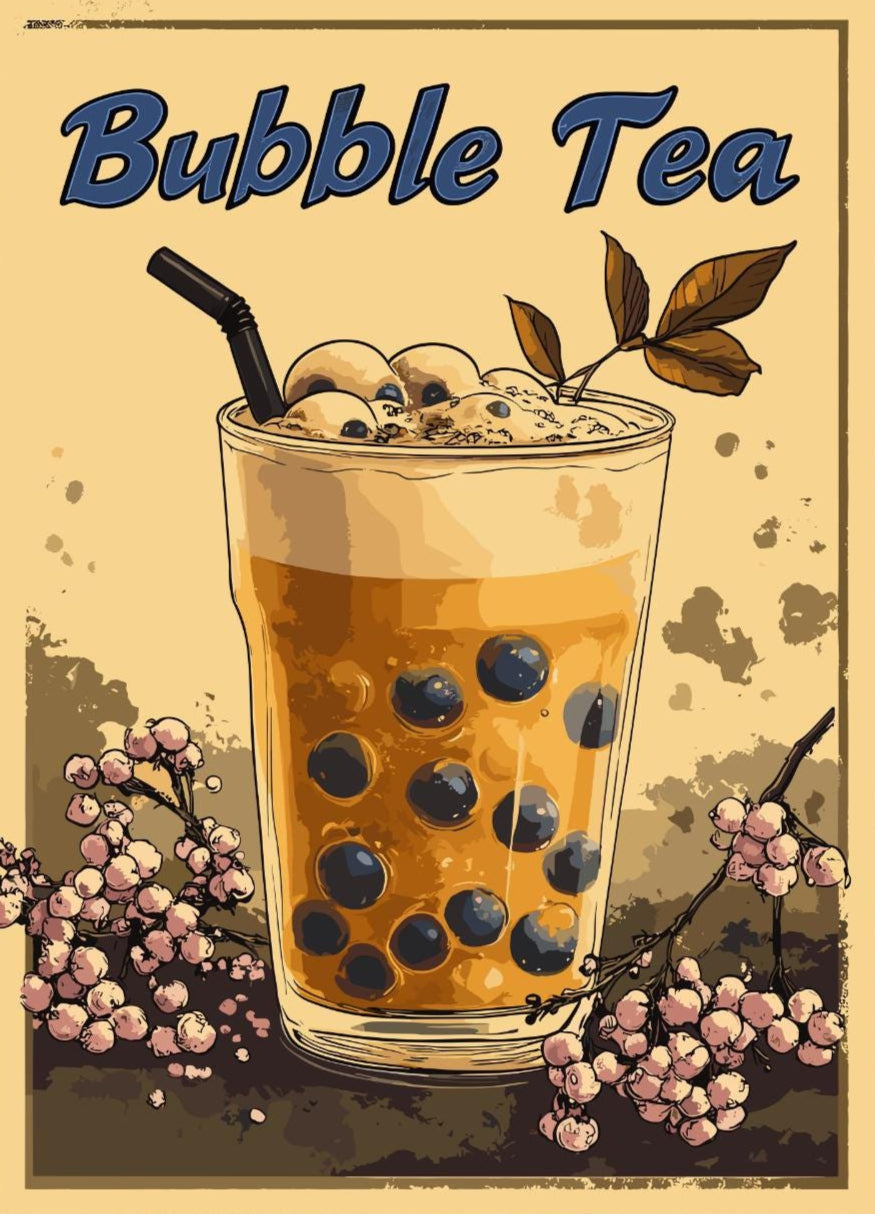 Bubble Tea Print, Bubble Tea Japan Poster, Bubble Tea WallArt, Bubble Tea Art, Home Décor, Boba Tea, Boba Print, Bubble Tea Illustration