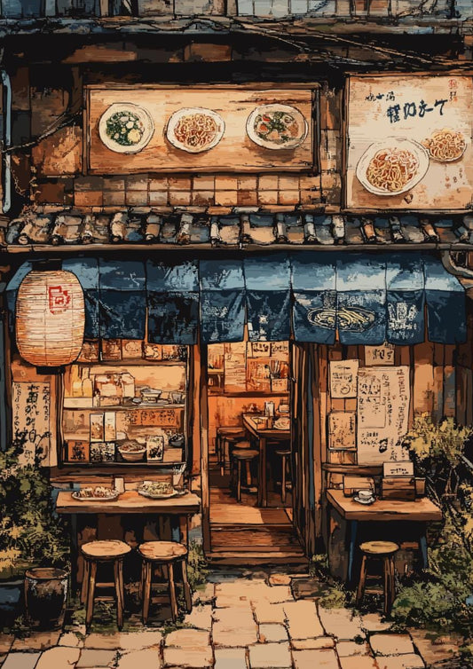 Ramen Shop Artwork,  Ramen Shop Poster, Ramen Shop Japan, Japan Poster, Home Décor, Ramen Print, Japanese Ramen Shop Poster, Ramen Shop
