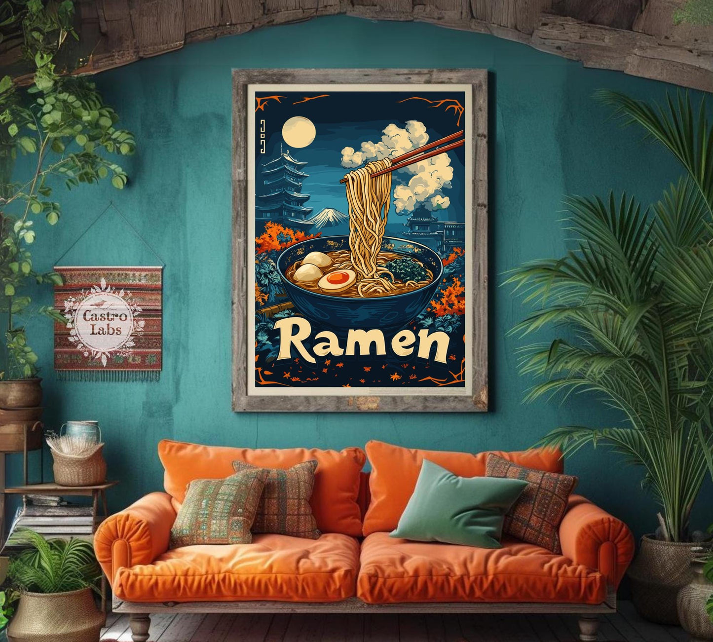 Ramen Poster, Ramen Print, Noodles Print, Ramen Noodles Print, Home Décor, Spicy Noodles Art, Cup Ramen Poster, Ramen Bowl Print