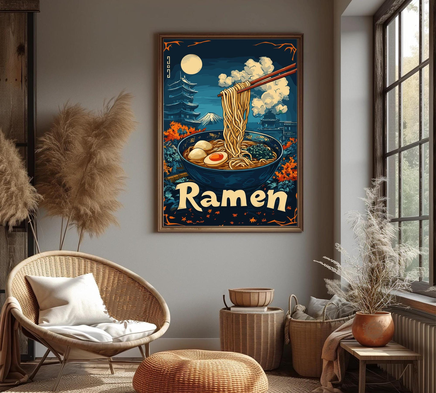 Ramen Poster, Ramen Print, Noodles Print, Ramen Noodles Print, Home Décor, Spicy Noodles Art, Cup Ramen Poster, Ramen Bowl Print