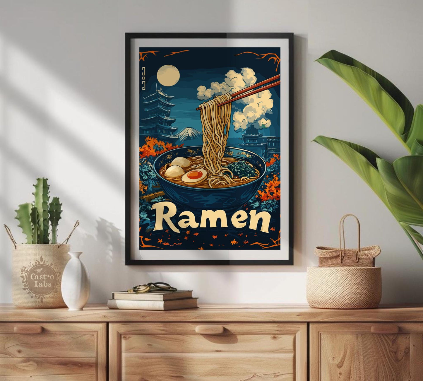 Ramen Poster, Ramen Print, Noodles Print, Ramen Noodles Print, Home Décor, Spicy Noodles Art, Cup Ramen Poster, Ramen Bowl Print