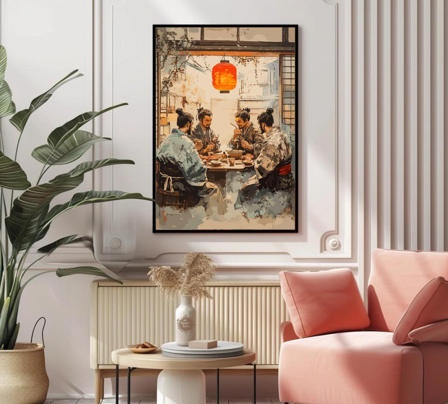 Samurai eating Ramen Poster, Japanese Samurai Poster, Ramen Poster, Home Décor, Japanese Food Poster Japanese Restaurant, Samurai Poster