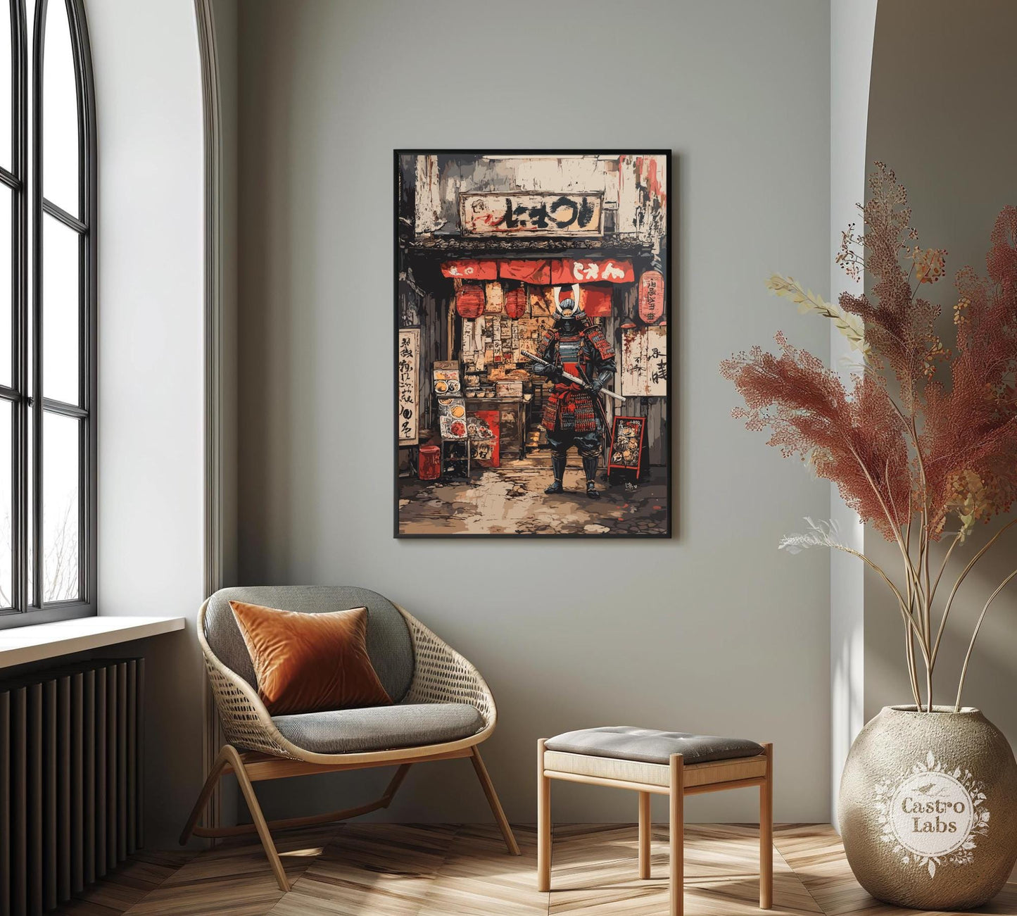 Samurai Print, Ramen shop Poster, Japanese Samurai Print, Ramen Poster, Home Décor, Japanese Food Print, Japanese Restaurant Poster