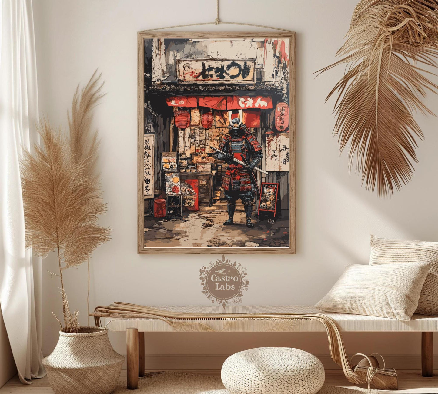 Samurai Print, Ramen shop Poster, Japanese Samurai Print, Ramen Poster, Home Décor, Japanese Food Print, Japanese Restaurant Poster
