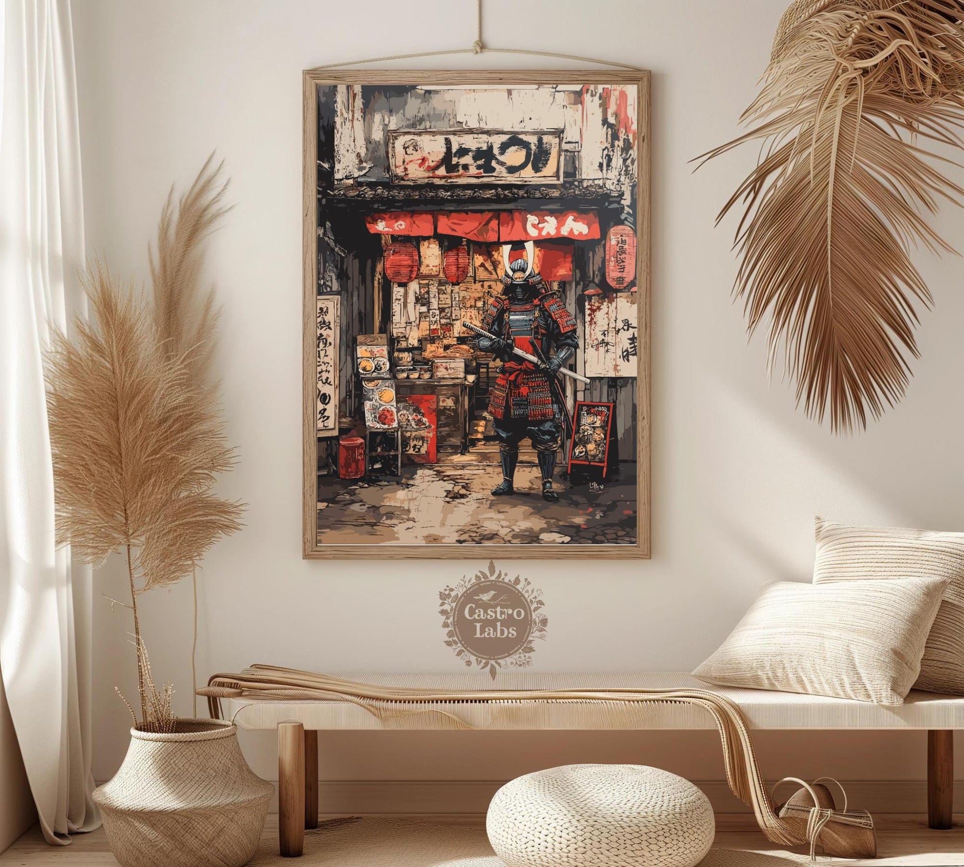 Samurai Print, Ramen shop Poster,  Japanese Samurai Print, Ramen Poster, Home Décor, Japanese Food Print, Japanese Restaurant Poster