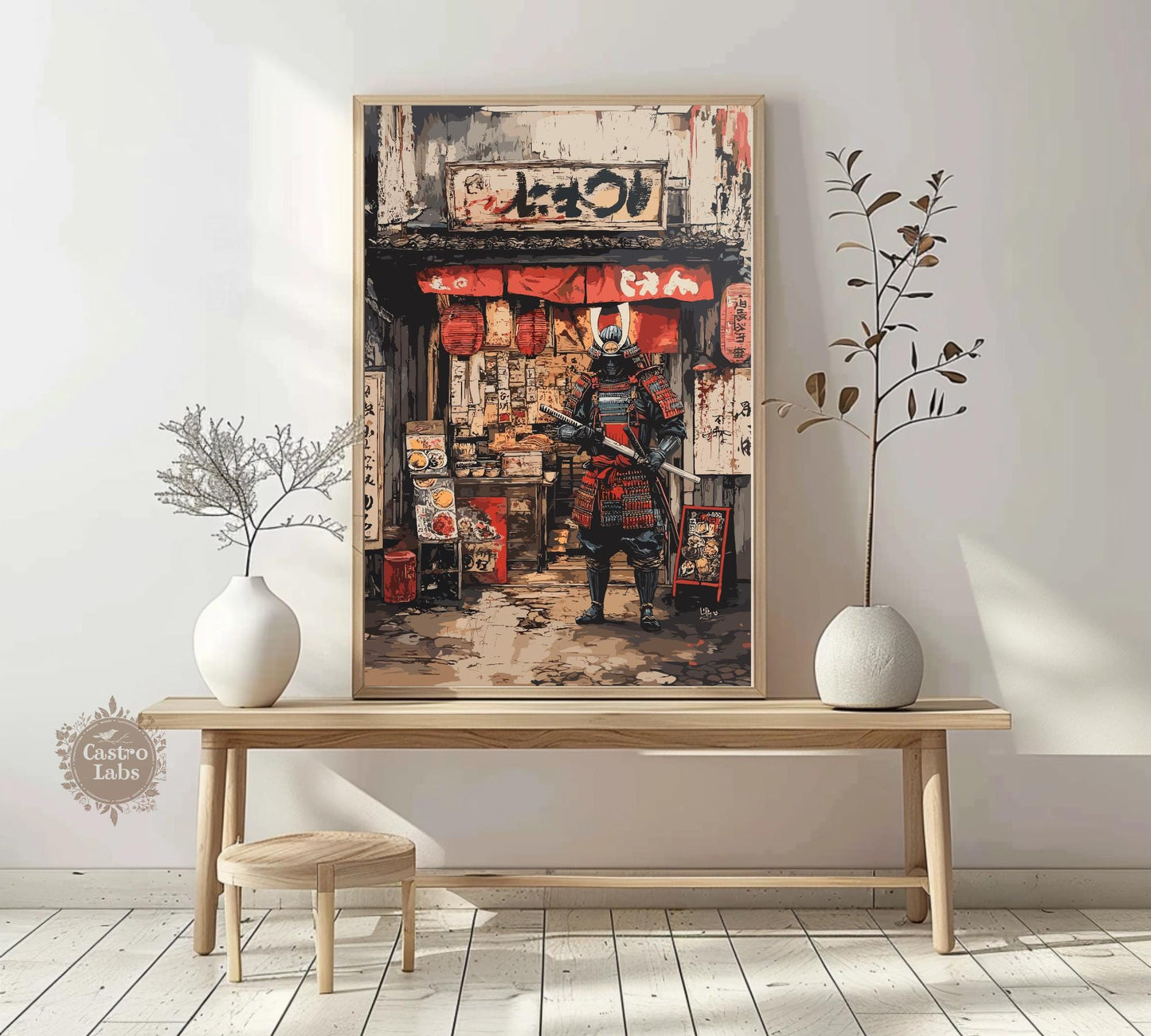 Samurai Print, Ramen shop Poster, Japanese Samurai Print, Ramen Poster, Home Décor, Japanese Food Print, Japanese Restaurant Poster