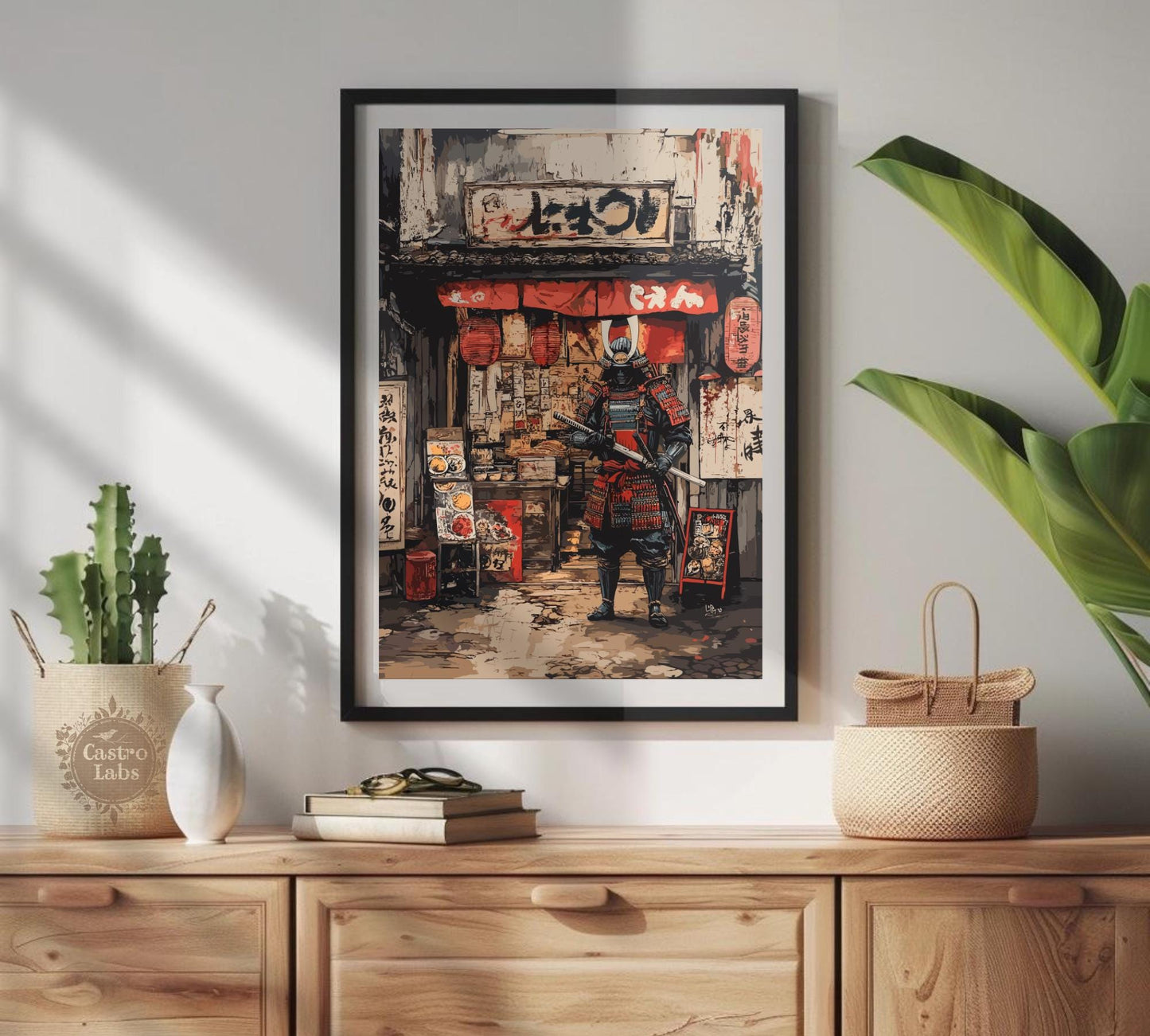 Samurai Print, Ramen shop Poster, Japanese Samurai Print, Ramen Poster, Home Décor, Japanese Food Print, Japanese Restaurant Poster