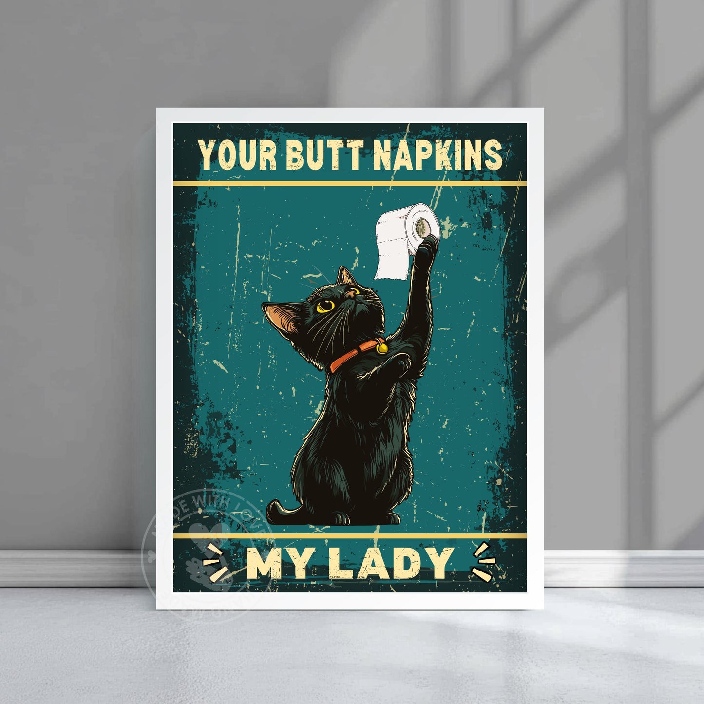 Funny Cat Bathroom Print