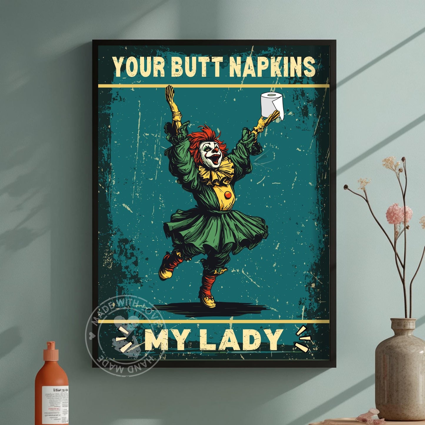 Funny Clown Bathroom Print