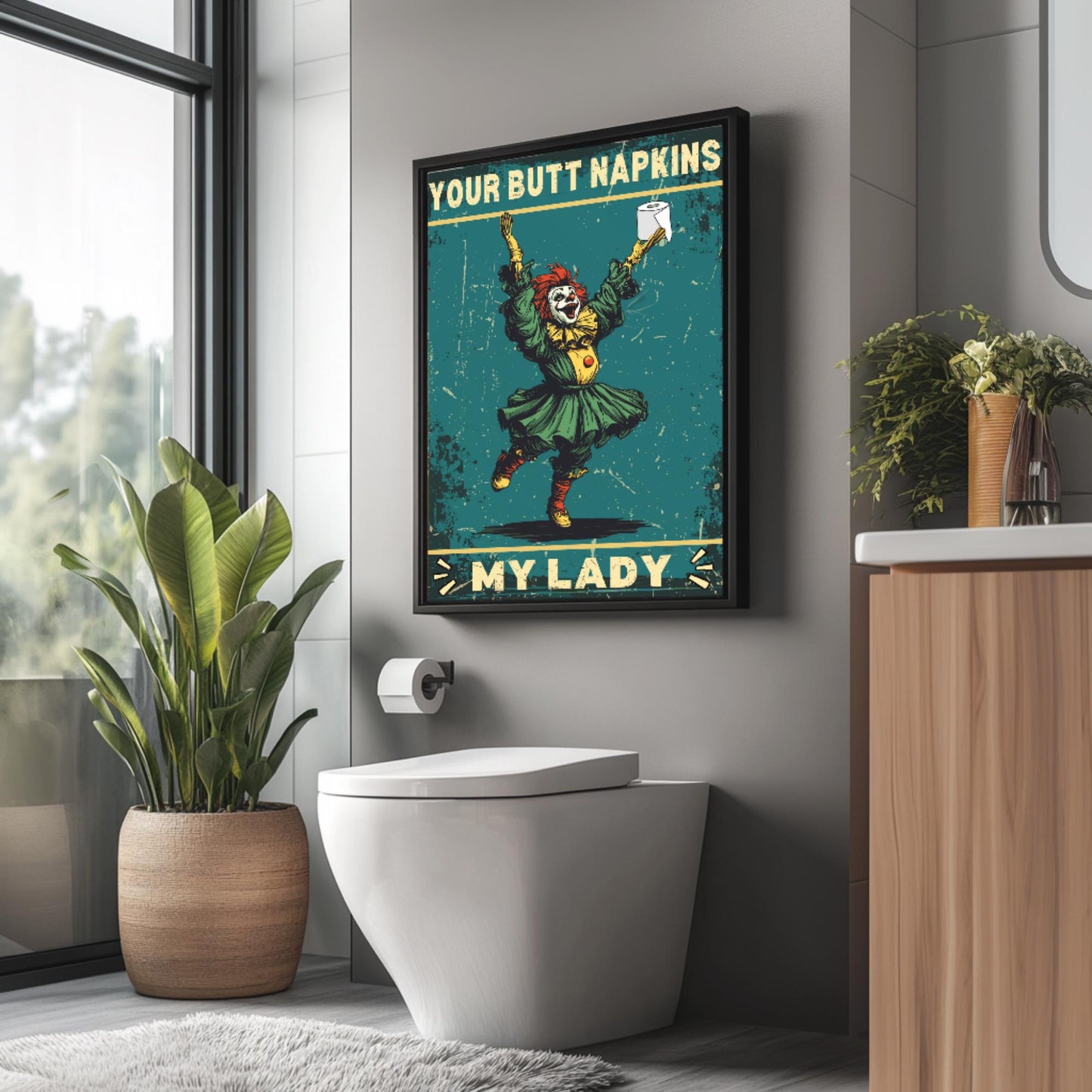 Funny Clown Bathroom Print