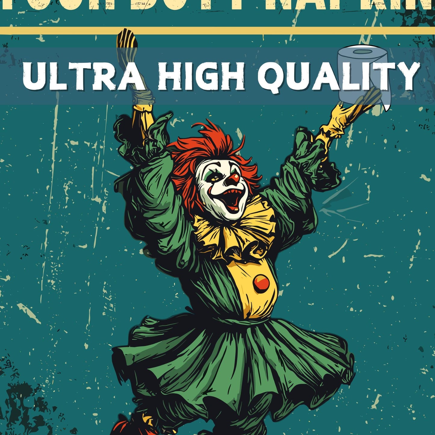 Funny Clown Bathroom Print