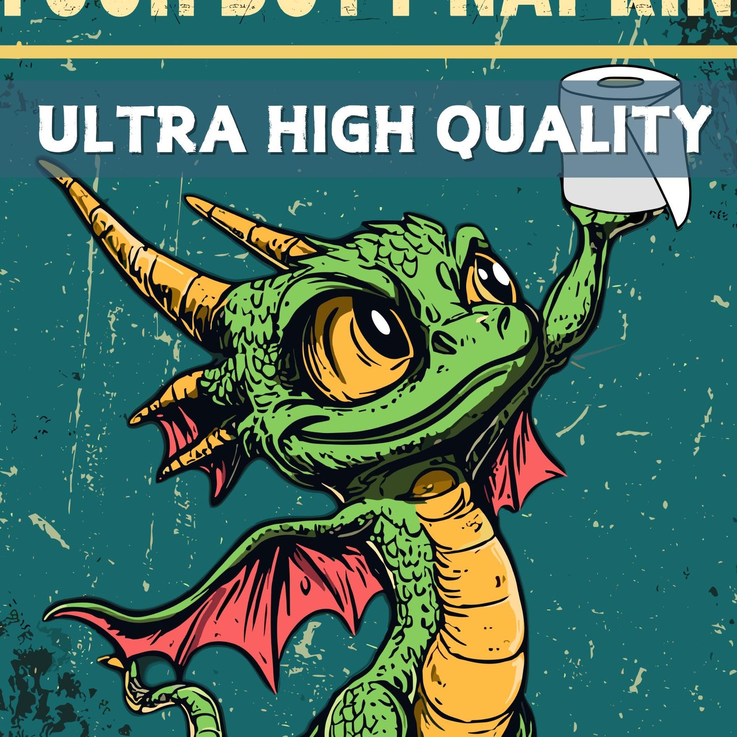 Funny Dragon Bathroom Print