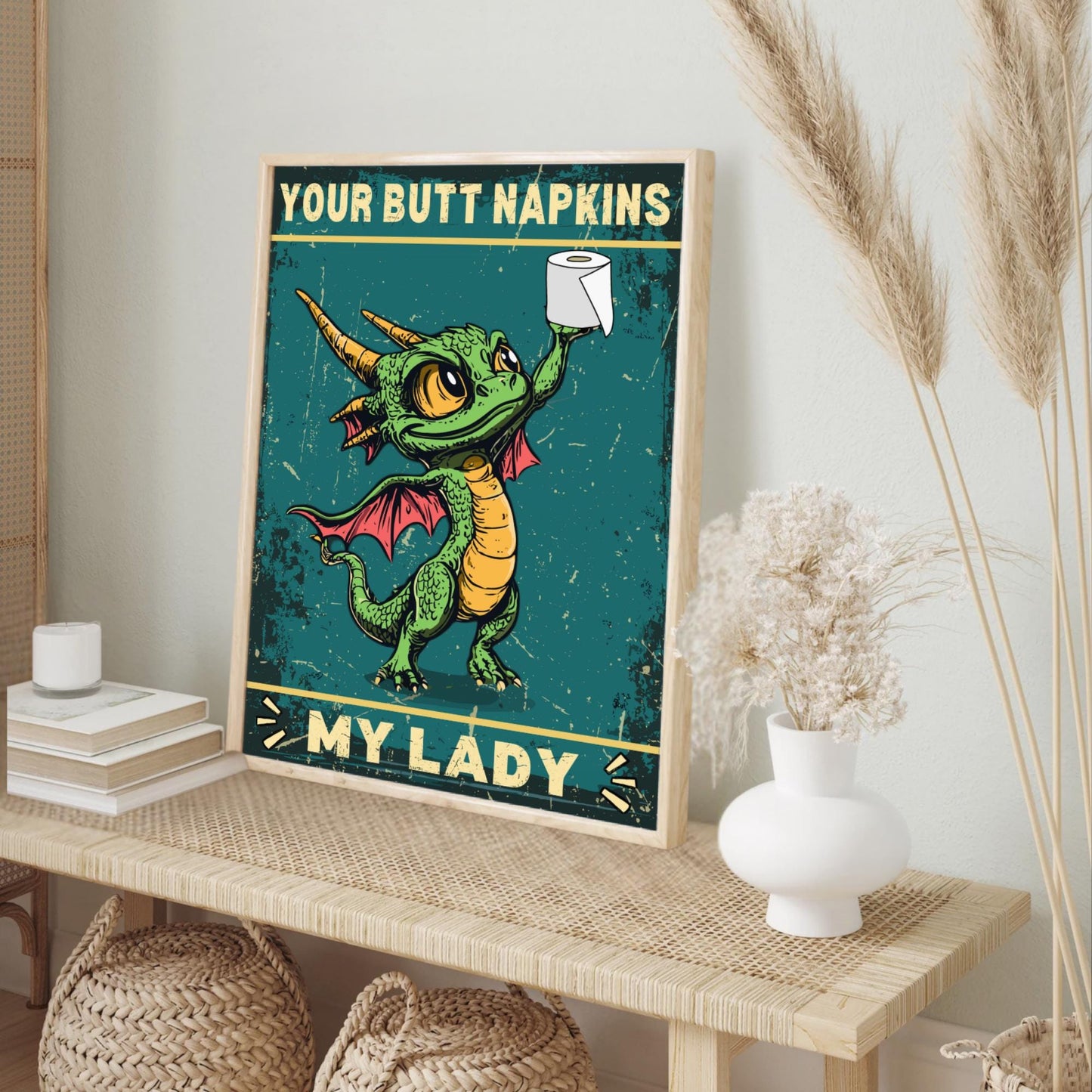 Funny Dragon Bathroom Print