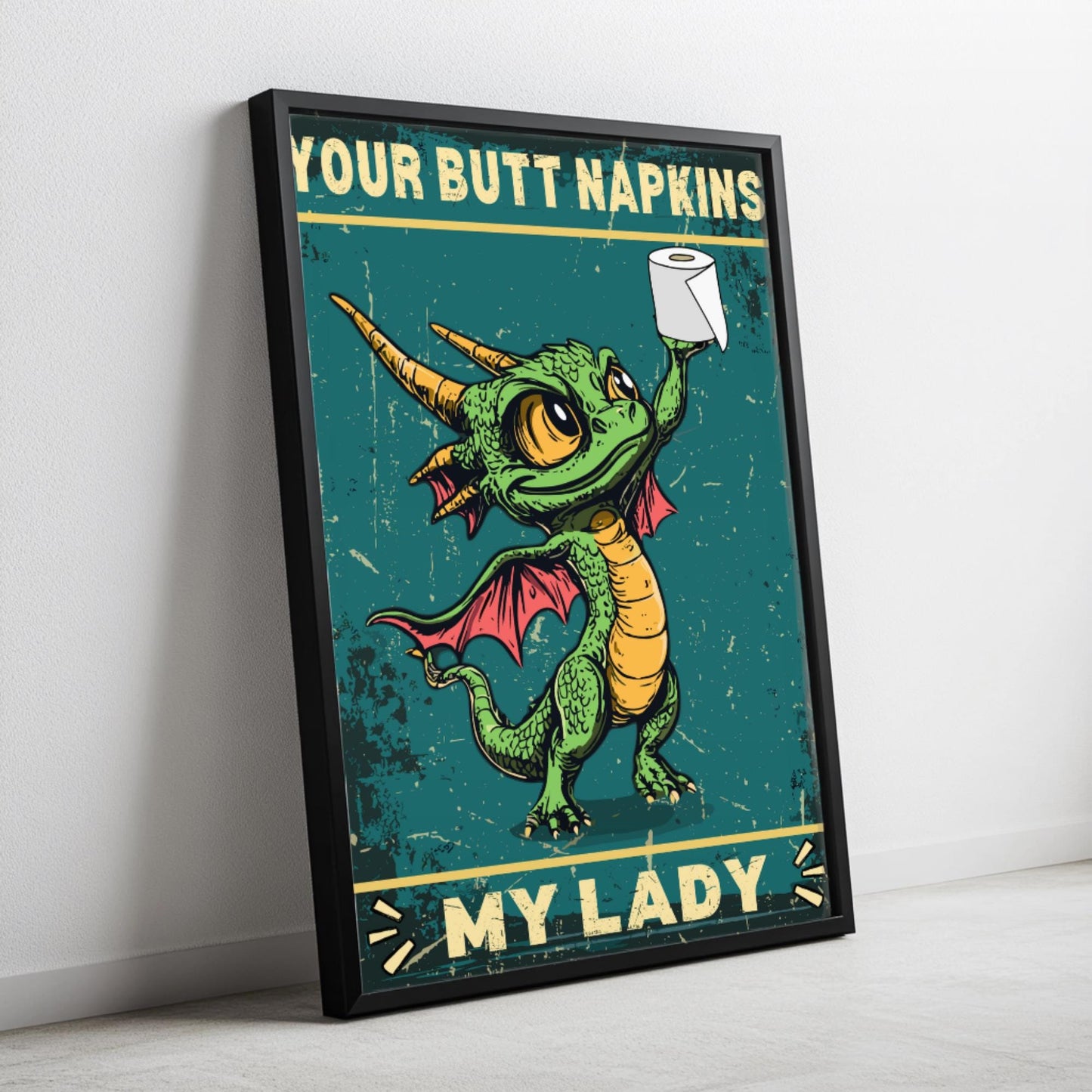 Funny Dragon Bathroom Print