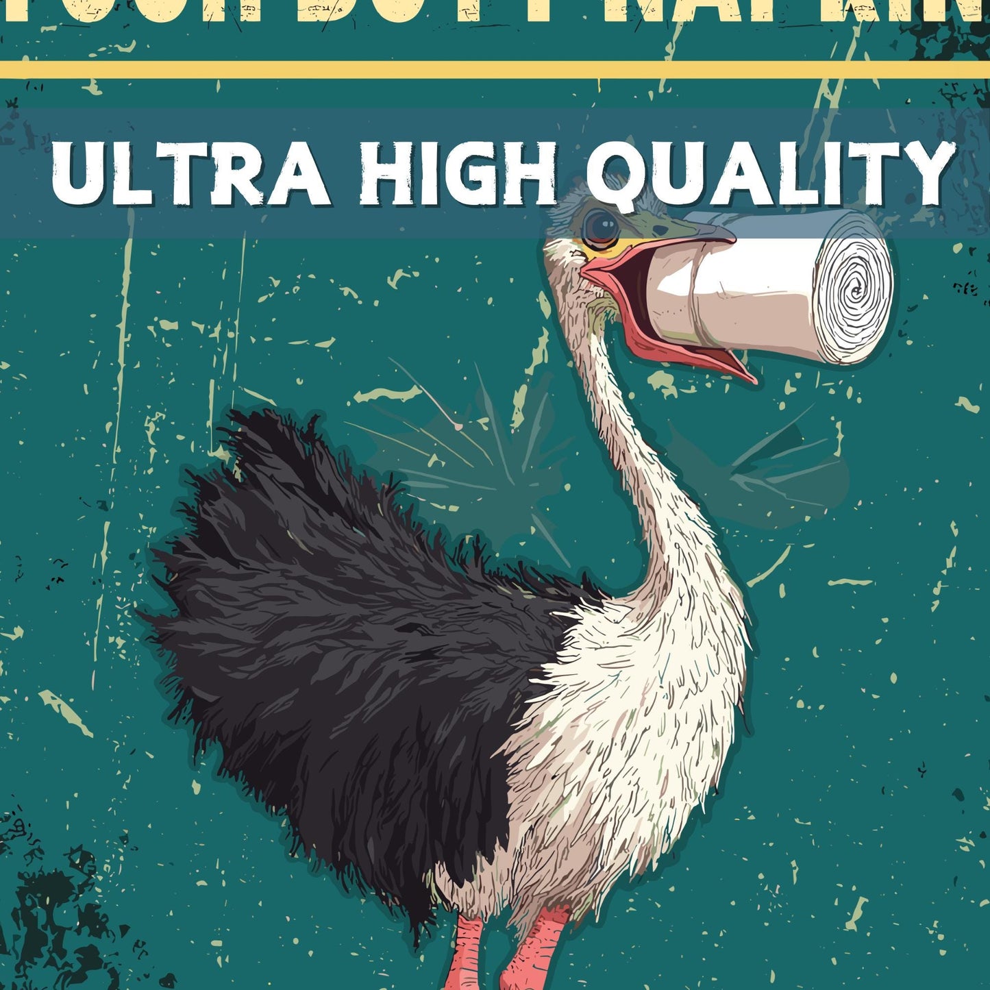 Funny Ostrich Bathroom Print